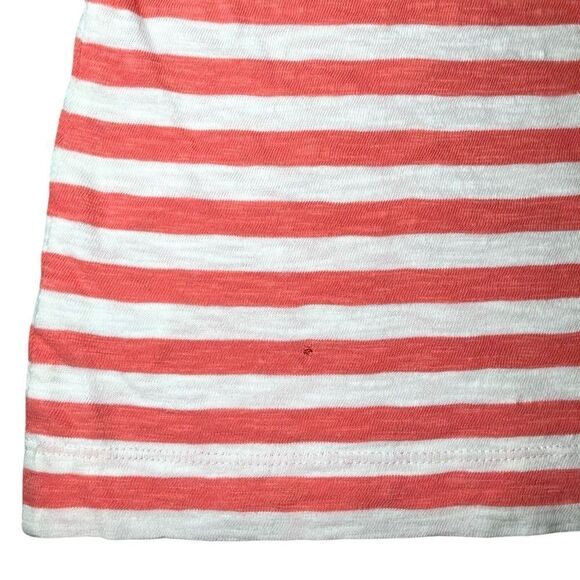 Talbots Striped Long Sleeve Top with Zipper Detail in Orange/White Women’s LP - Picture 5 of 7